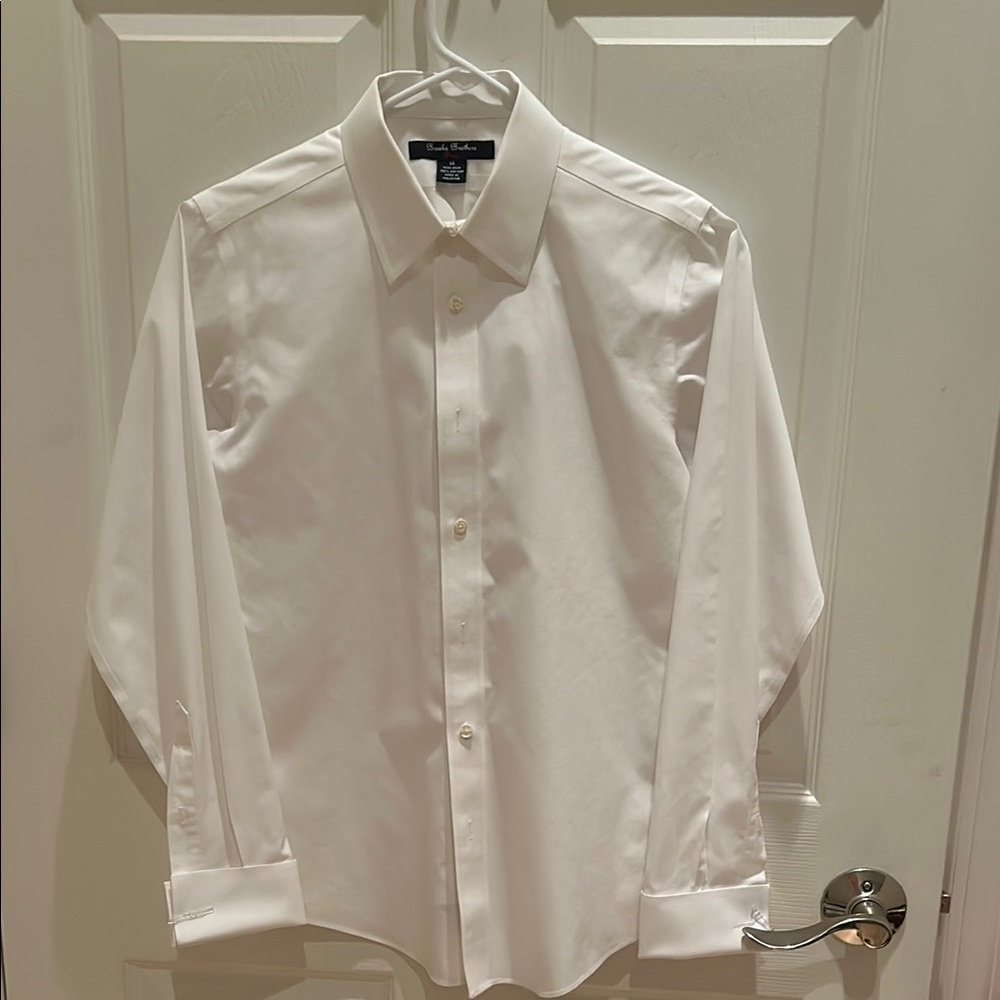 BROOKS BROTHERS BOYS NON-IRON DRESS SHIRT.  SIZE 14